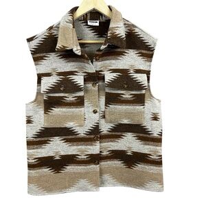 Noisy May Aztec Button Down Vest Size Small